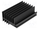 Heatsink: extruded; black; L: 75mm; W: 30mm; H: 52mm; 3.5K/W; anodized