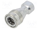 Quick connection coupling; double-sided; 300bar; Seal: NBR