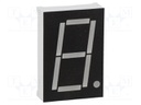 Display: LED; 7-segment; 26mm; 1"; No.char: 1; yellow; 70mcd; anode