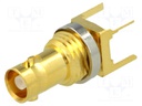 Socket; Micro BNC; female; straight; 75Ω; THT; gold-plated