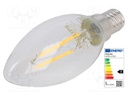 LED lamp; warm white; E14; 230VAC; 250lm; 2W; 2700K; CRImin: 80