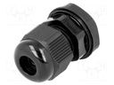 Cable gland; PG9; IP68; Mat: polyamide; black; UL94V-2; 13.9mm