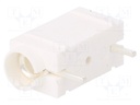 Socket; 4mm banana; 10A; 250VDC; white; silver plated; PCB; 23.3mm