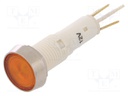 Indicator: LED; flat; 12VDC; 12VAC; Cutout: Ø10mm; plastic