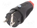 Connector: AC supply; plug; male; 16A; 250VAC; IP54; Layout: 2P+PE