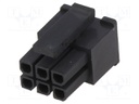 Plug; wire-board; female; MF30; 3mm; PIN: 6; w/o contacts; for cable