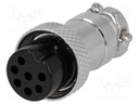 Plug; microphone; female; PIN: 7; for cable; straight