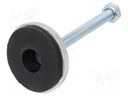 Foot of pin; rigid; Base dia: 55mm; M10; steel; Plunger mat: steel