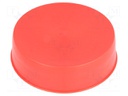 Plugs; Body: red; Out.diam: 110mm; H: 31mm; Mat: LDPE; Shape: round