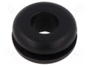 Grommet; black; UL94HB; TPR