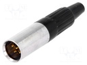 Plug; XLR mini; male; PIN: 5; for cable; soldering; straight