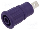 Socket; 4mm banana; 24A; 1kV; Cutout: Ø12.2mm; violet; insulated