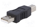 Adapter; USB 2.0; USB A plug,USB B plug; nickel plated