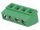 PCB terminal block; angled 90°; 5mm; ways: 4; on PCBs; 0.03÷1.5mm2