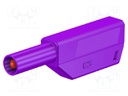 Plug; 4mm banana; 32A; 1kV; violet; Plating: gold-plated; 2.5mm2