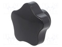 Knob; Dia: 50mm; H: 33mm; duroplast (PF); black gloss; -20÷110°C