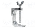 Vise clamp; Colour: silver; banana 4mm socket; max.50mm