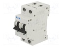 Circuit breaker; 230/400VAC; Inom: 6A; Poles: 2; DIN; Charact: D