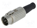 Plug; DIN; male; PIN: 4; Layout: 216°; straight; for cable; soldering