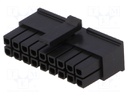 Plug; wire-board; female; Micro-Fit 3.0; 3mm; PIN: 18; w/o contacts