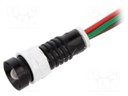 Indicator: LED; recessed; 24VDC; 24VAC; Cutout: Ø11mm; IP40; plastic