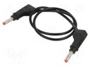 Test lead; 19A; banana plug 4mm,both sides; Len: 0.5m; black