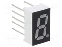 Display: LED; 7-segment; 8mm; 0.32"; No.char: 1; red; 26mcd; anode