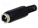 Plug; DC supply; male; 5,5/2,1mm; 5.5mm; 2.1mm; for cable; straight