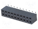 Socket; pin strips; female; PIN: 20; vertical; 2.54mm; SMT; 2x10