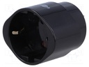 Adapter; Out: EU; Plug: with earthing; Colour: black