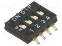 Switch: DIP-SWITCH; Poles number: 4; ON-OFF; 0.1A/50VDC; Pos: 2