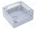 Enclosure: multipurpose; X: 120mm; Y: 120mm; Z: 60mm; polycarbonate