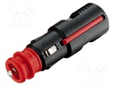 Cigarette lighter plug; screw terminal; 16A; Sup.volt: 12÷24VDC