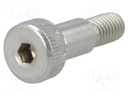 Shoulder screw; Mat: A2 stainless steel; Thread len: 9.5mm; Ø: 6mm