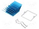 Heatsink: extruded; grilled; blue; L: 29mm; W: 29mm; H: 17.5mm