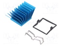 Heatsink: extruded; grilled; blue; L: 25mm; W: 25mm; H: 17.5mm