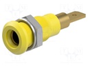 Socket; 4mm banana; 25A; 30VAC; 60VDC; yellow; gold-plated