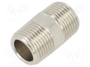 Nipple; straight; G 3/8"; Mat: nickel plated brass; 300°C