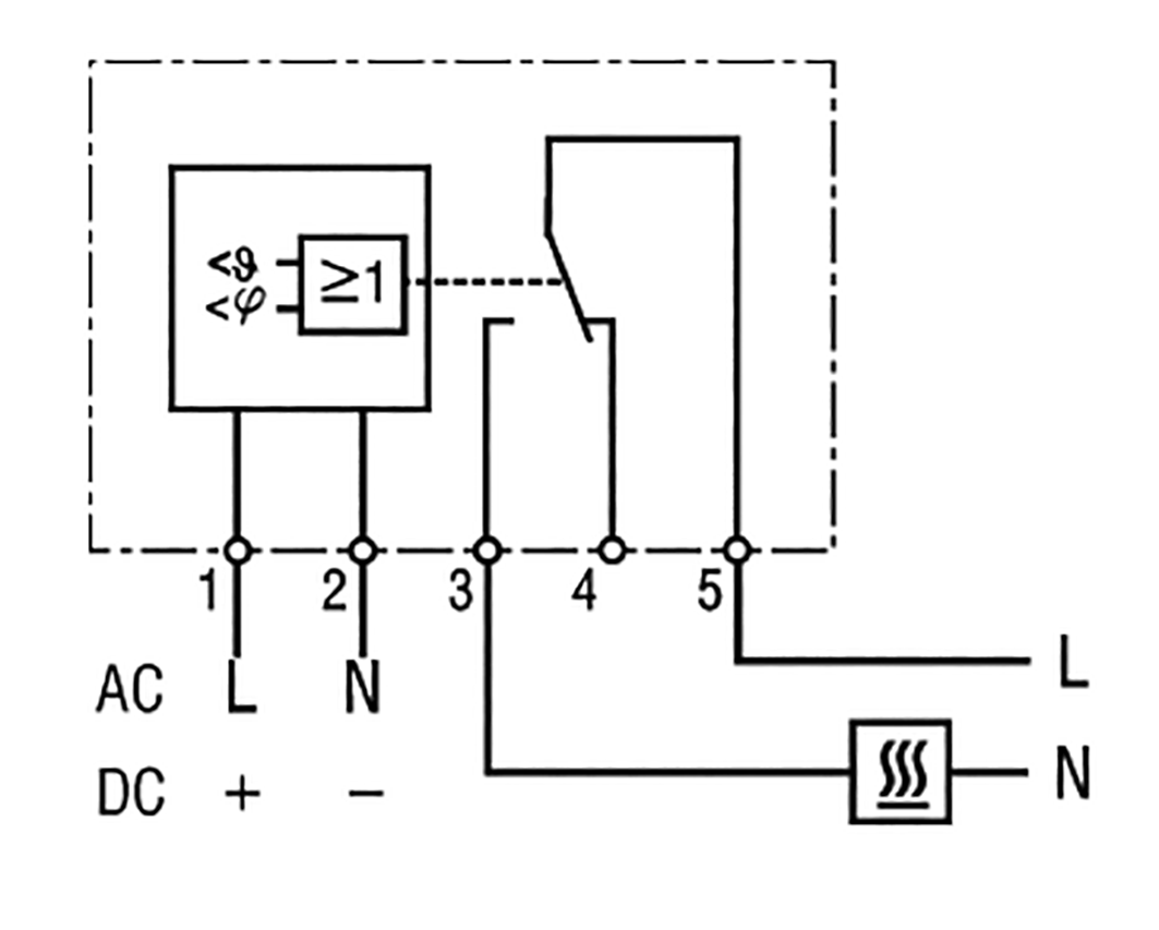 Sensor: temperature and humidity; Contacts: SPDT; 10A; IP20; 2m