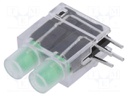 LED; in housing; green; 3.9mm; No.of diodes: 2; 20mA; 40°; 2.2V