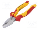 Pliers; insulated,universal; steel; 180mm; 1kVAC