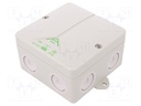 Enclosure: junction box; X: 93mm; Y: 93mm; Z: 55mm; polystyrene; IP65