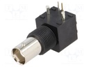 Socket; BNC; female; insulated; angled 90°; 50Ω; THT; polyetylene