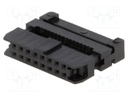 Plug; IDC; female; PIN: 16; with cable clamp; IDC; for ribbon cable