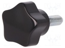 Knob; Dia: 25mm; M6; 20mm; H: 21mm; duroplast (PF); black; -20÷110°C