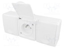 Connector: AC supply; socket; Layout: 2P+PE; white; 250VAC; 16A