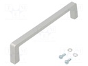 Handle; Mat: aluminium; grey; H: 40mm; L: 194mm; W: 12.2mm