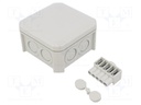 Enclosure: junction box; X: 90mm; Y: 90mm; Z: 52mm; polypropylene