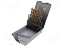 Tool accessories: drill set; Application: metal; Pcs: 19; Mat: HSS