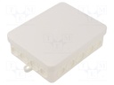 Enclosure: junction box; X: 100mm; Y: 125mm; Z: 40mm; polyetylene